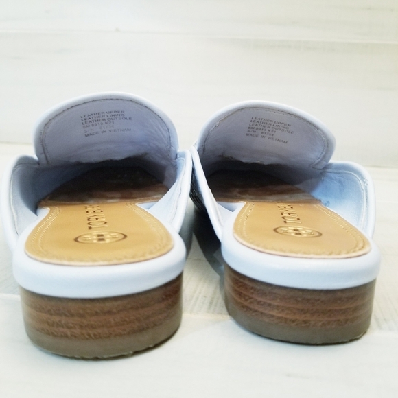 {6M} Tory Burch Jessa Woven Backless Loafer Icy Blue - Picture 11 of 15